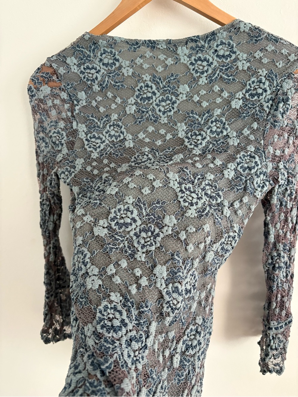 Vintage Y2K Ann Ferriday Blue Lace Top One Size Romantic Fairy Boho Coquette - Picture 7 of 8